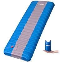 Overmont Inflable Esterilla Camping Colchón 12cm Extra Grueso Hinchable Colchoneta Bomba Incorporada con Bolsa Portátil…